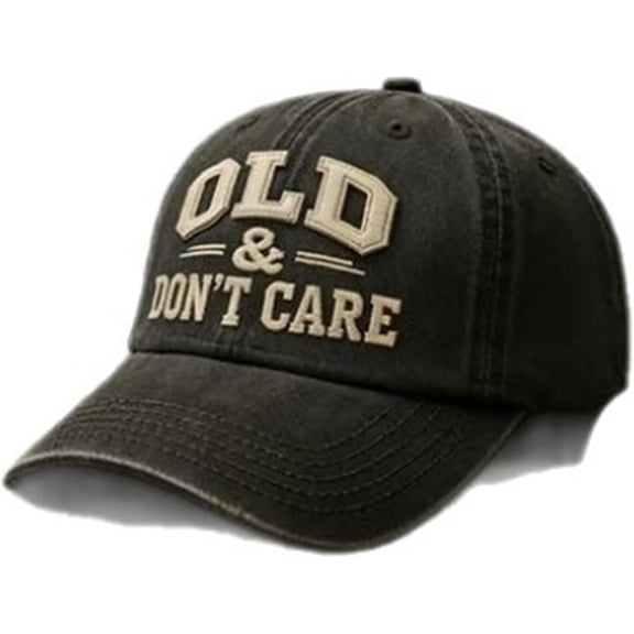 "Old & Don’t Care" Classic Dad Hat, Adjustable Cotton Baseball Cap for Men & Women, Lightweight Retirement & Casual Trucker Style Hat