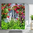 thumbnail image 1 of Old Door With Flowers In Verona Italy Shower Curtain Outdoor Street Garden Landscape Polyester Shower Curtains Bathroom Decor, 1 of 5