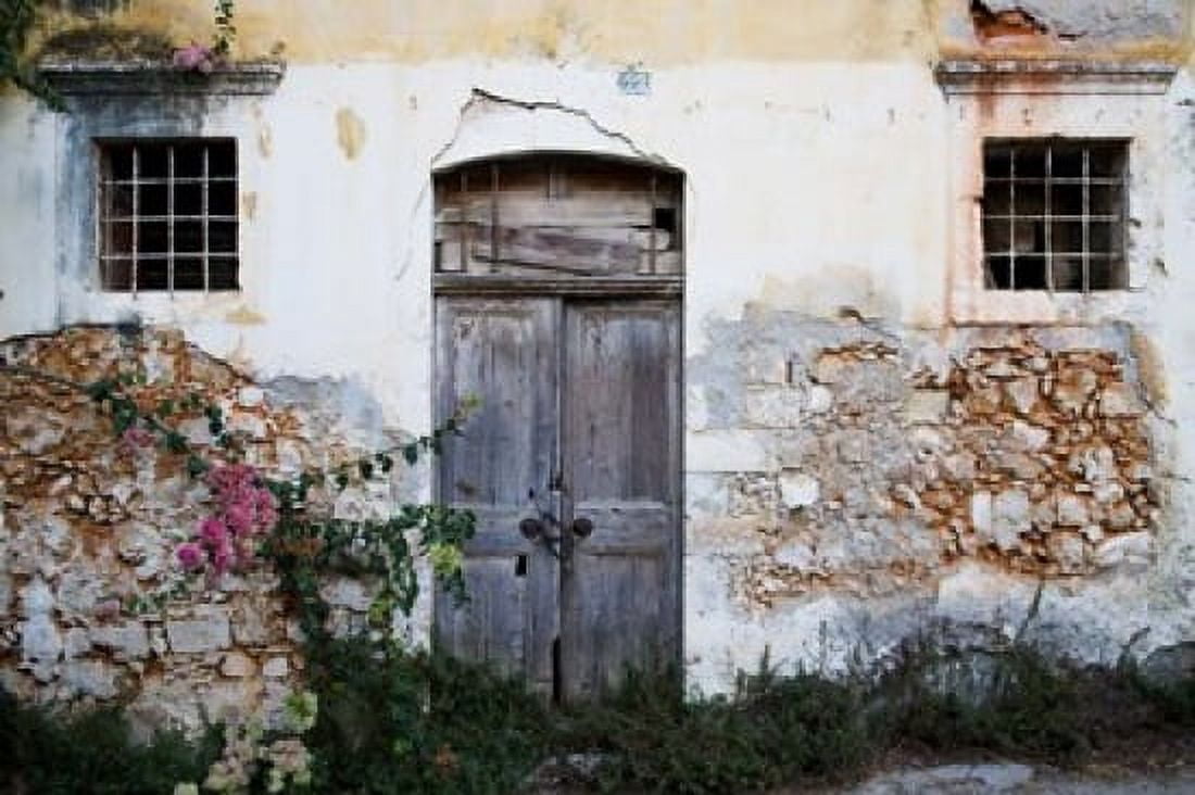 Old Doorway Chania Crete Greece Canvas Art - Darrell Gulin DanitaDelimont (34 x 23)