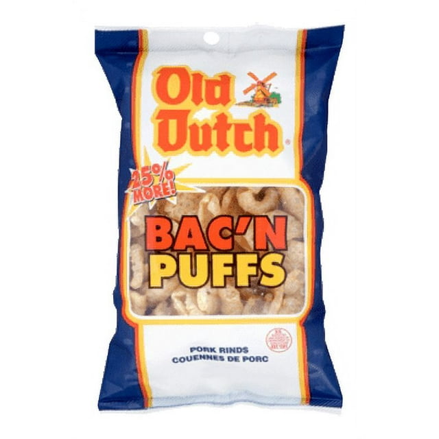 Old Dutch Bacon Puffs Pork Rinds, 100g/3.5 oz. (Imported from Canada
