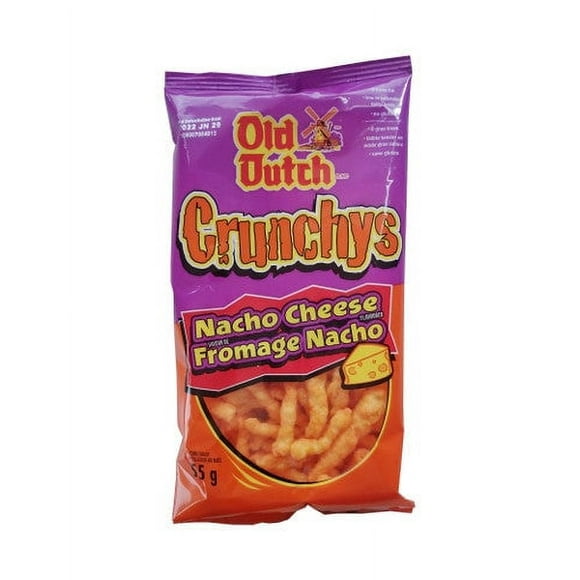 Old Dutch Crunchys Nacho Cheese Corn Snacks, 55g/2 oz., {Imported from Canada}