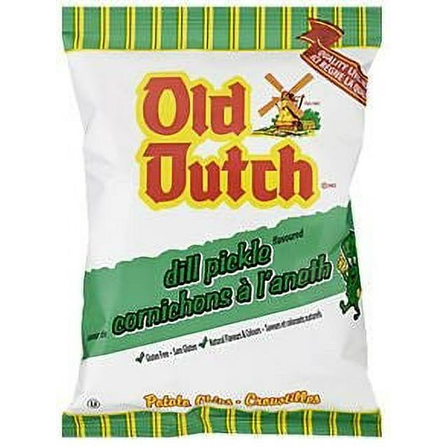 Old Dutch Dill Pickle Chips Single Serve 40g/1.4 oz., Bag {Imported