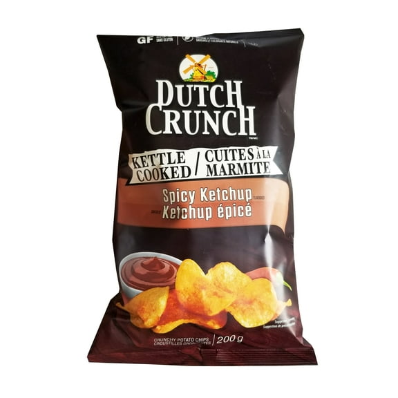 Old Dutch Dutch Crunch Kettle Cooked Spicy Ketchup Chips, 200g/7 oz. Bag