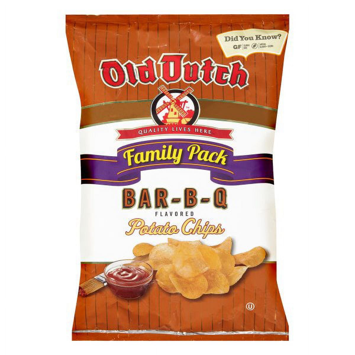 Old Dutch Gluten-Free Bar-B-Q Potato Chips, 9.5 oz Bag