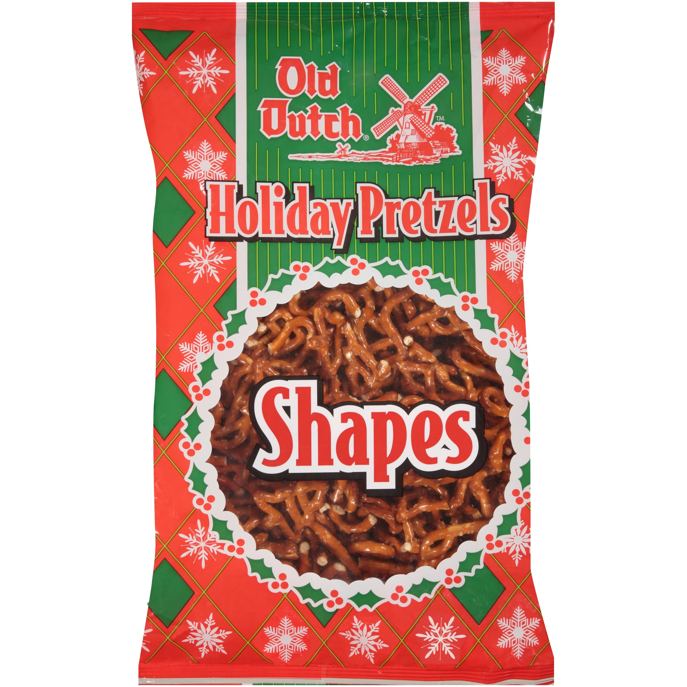 Old Dutch Holiday Pretzel Shapes, Trees, Stars & Bells, 24 oz Bag