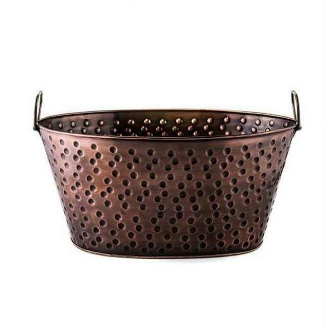 Old Dutch International  16.25 x 12 x8.25 Oval Antique Hammered Copper Party Tub 4 Gallons