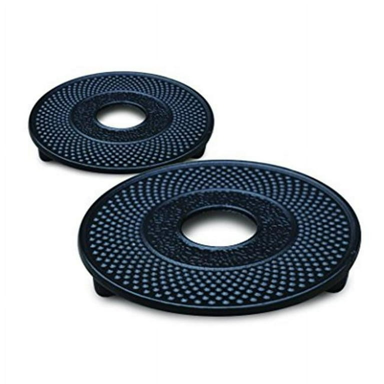 Cast Iron Matte Black Trivet Set of 2 Cast Iron Matte Black Trivet Set of 2