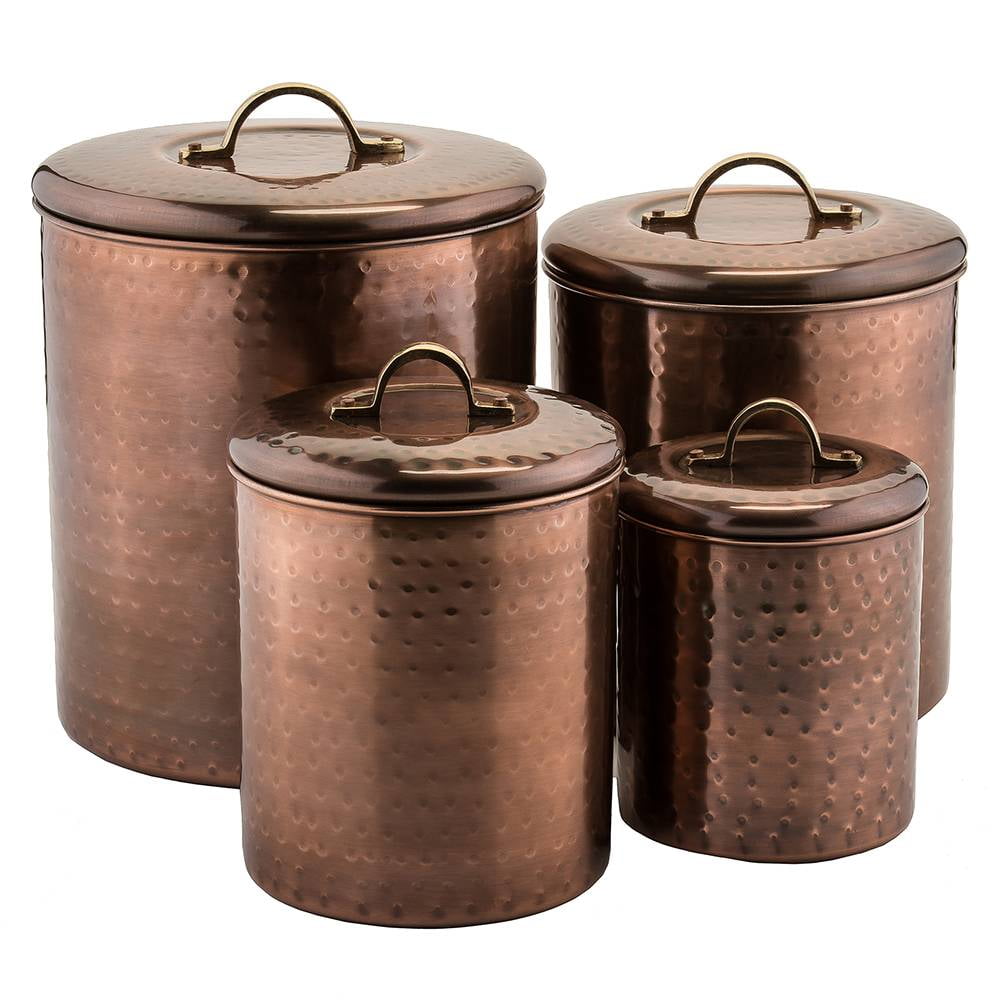 Old Dutch International Vintage Hammered Copper Canister Set