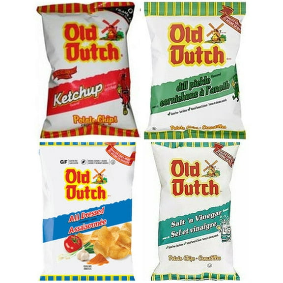 Old Dutch Ketchup, Salt & Vinegar, All Dressed & Dill Pickle, Combo Pack, 40g/1.4 oz