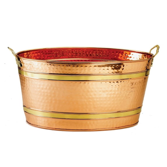 Old Dutch Oval Decor Copper Party Tub, 22-1/2 by 13 by 11-1/2-Inch