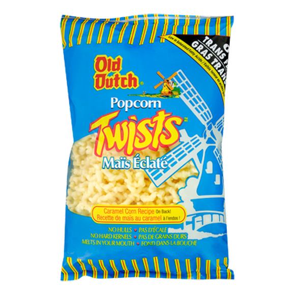 Old Dutch Popcorn Twists 55g convenient snack size (Imported from Canada)