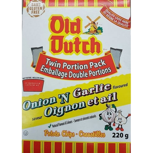 Old Dutch Potato Chips, Onion and Garlic, 220g/7.8oz (3 Pack) {Imported from Canada}