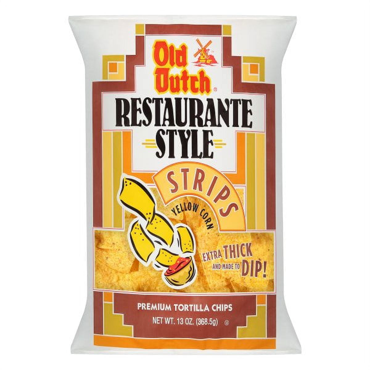 Old Dutch Restaurante Style Strips Yellow Corn Tortilla Chips, 13 oz.