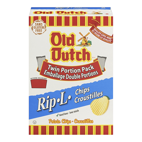 Old Dutch Rip-L Potato Chips 220g Box - Gluten Free, Kosher