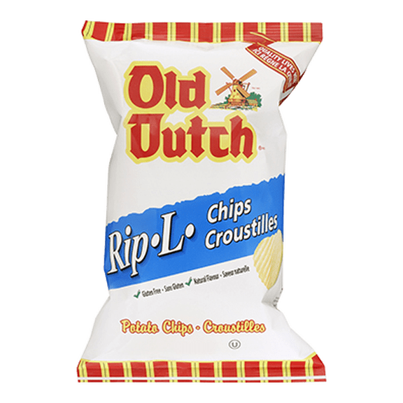Old Dutch Rip-L Original Gluten Free Chips, 255g/9 oz.,Bag {Imported from Canada}