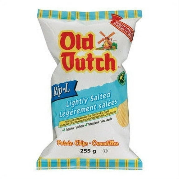 Old Dutch Rip L Potato Chips Lightly Salted, 255g/9oz