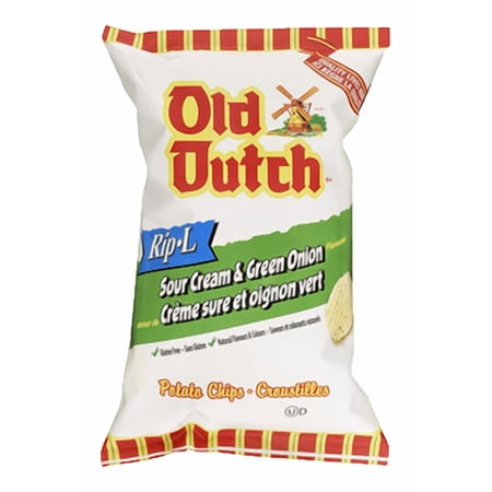 Old Dutch Rip L Potato Chips Sour Cream & Green Onion 255g