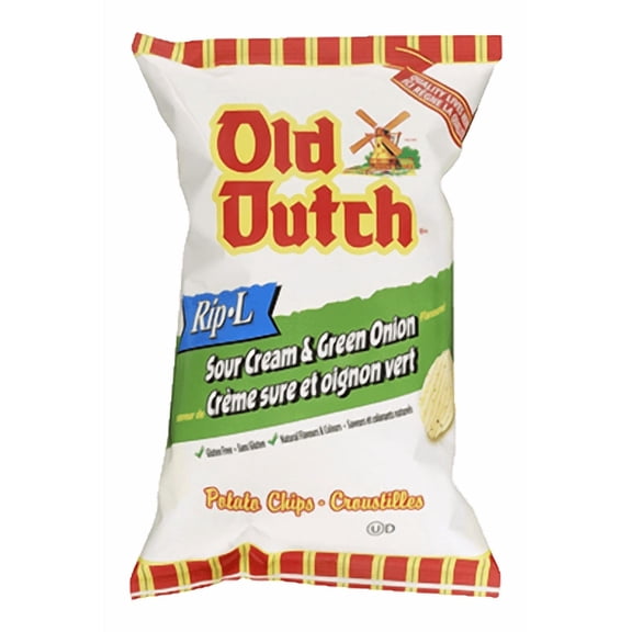 Old Dutch Rip L Potato Chips Sour Cream & Green Onion 255g