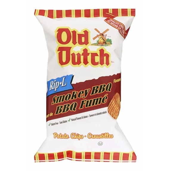 Old Dutch Rip-L Smokey BBQ Potato Chips, 255g/9 oz. {Imported from Canada}