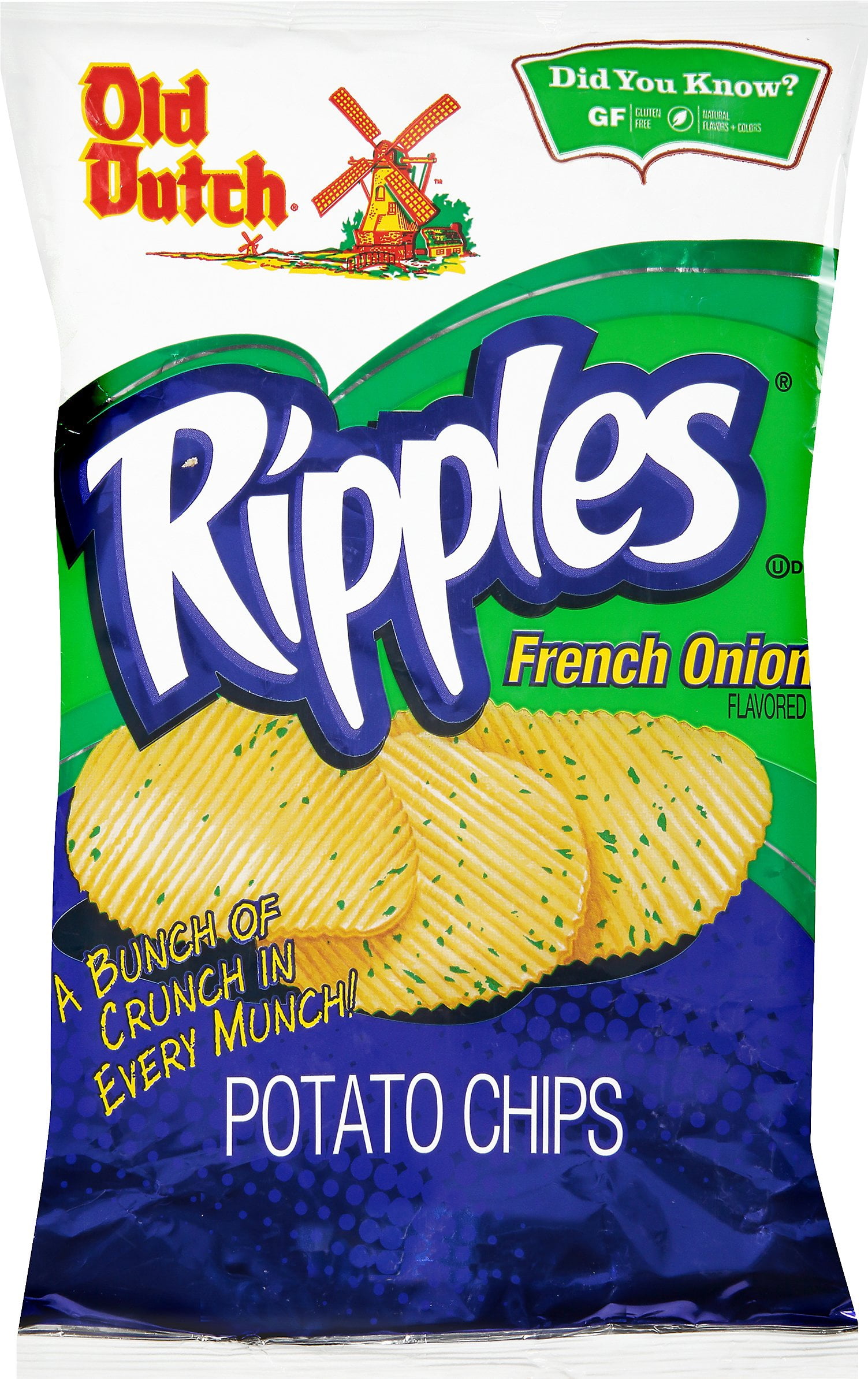 Old Dutch Ripples French Onion Flavored Potato Chips, 8 oz.