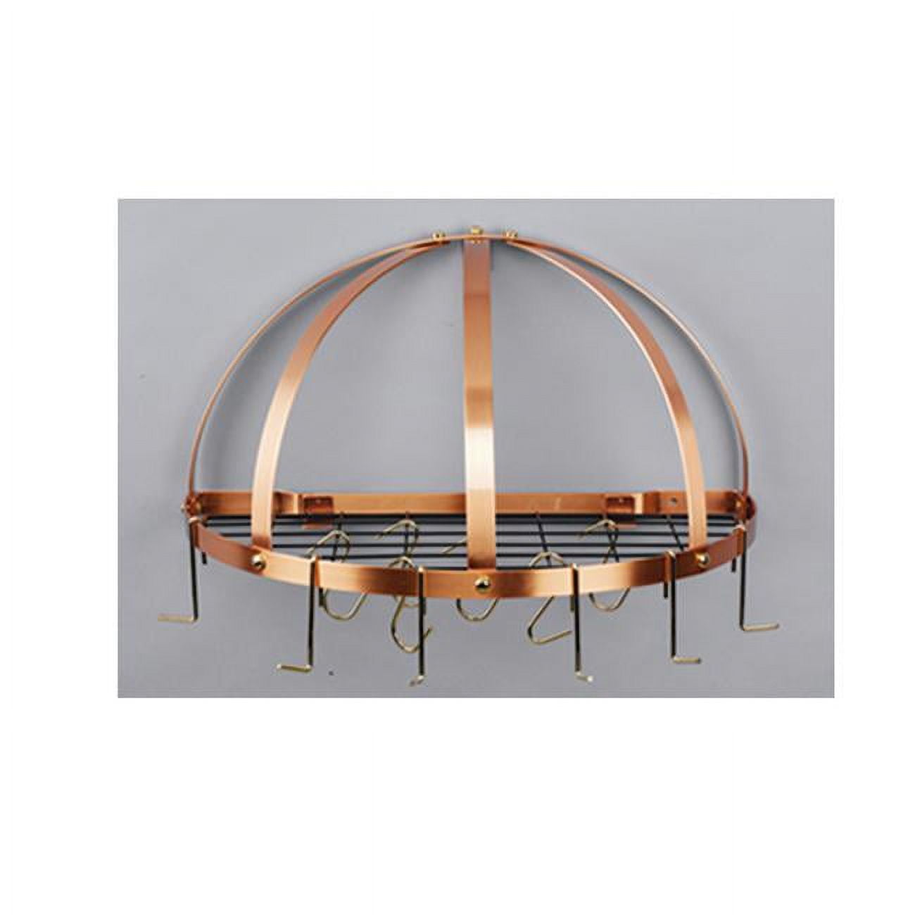 Old Dutch Satin Copper Wall Mount Pot Rack with Grid and 12 Hooks ...