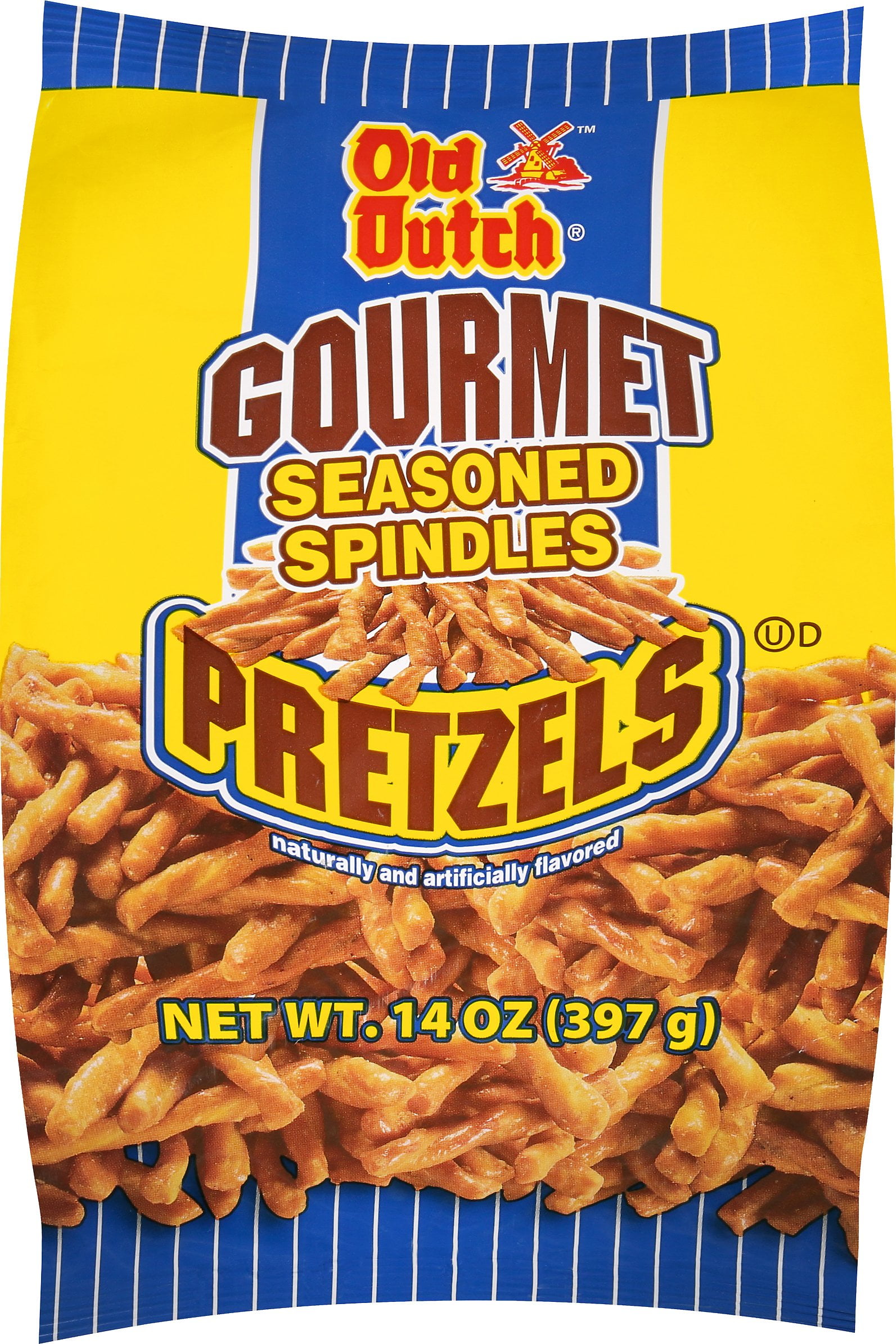 Old Dutch Seasoned Spindles Pretzels 14 oz Flat Bottom Bag