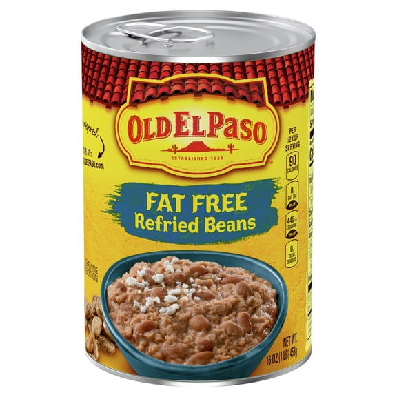 Old El Paso Beans Refried Fat Free Can 16 oz Package May Vary