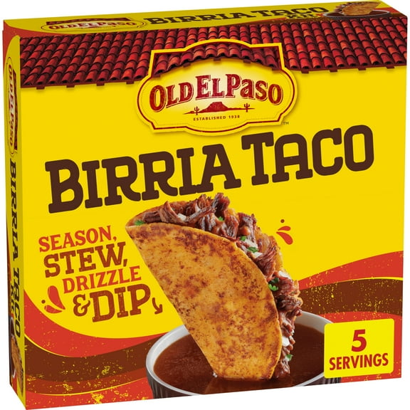 Old El Paso Birria Taco Kit with Seasoning, Sauce and Soft Tortillas, 12.1 oz