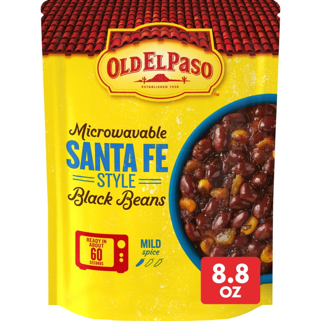 Old El Paso, Black Beans, Santa Fe Style, 8.8 oz microwavable pouch
