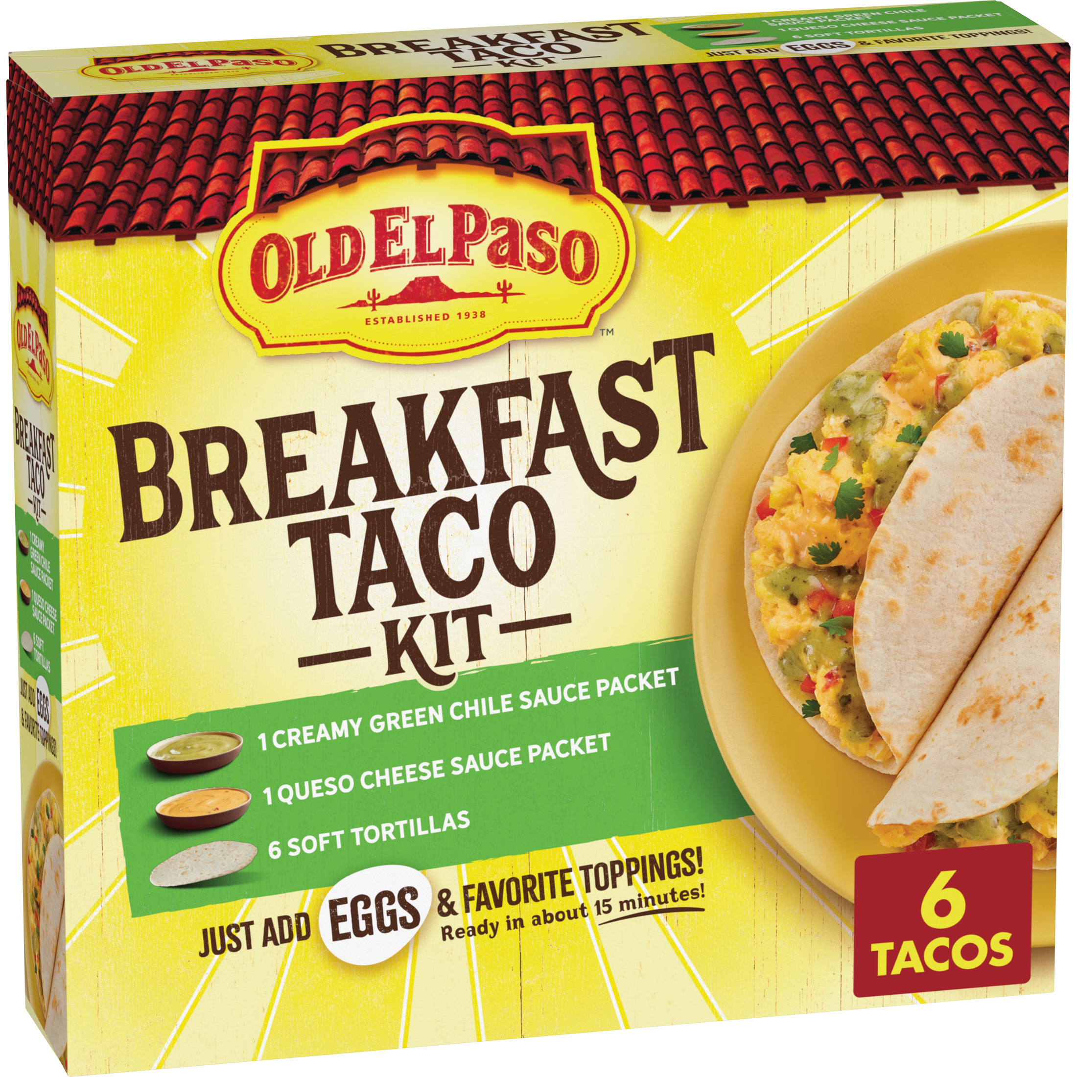 Old El Paso Breakfast Taco Kit with Sauces and Soft Tortillas, Makes 6 Tacos, 11.9 oz