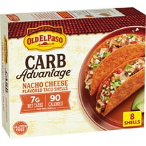 Old El Paso Carb Advantage Crunchy Taco Shells, Nacho Cheese Flavored, 8 Count, 3.95 oz