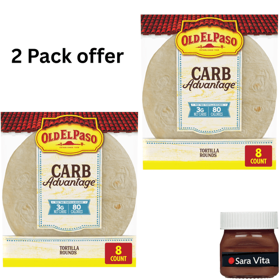 Old El Paso Carb Advantage Tortilla Rounds, 3g Net Carbs, 80 Calories, 8 Ct, 6.5 oz