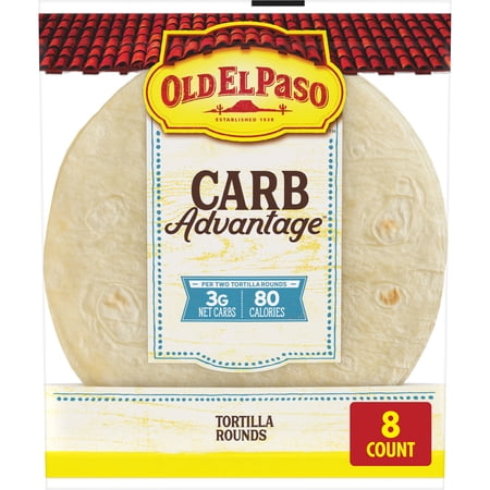 Old El Paso Carb Advantage Tortilla Rounds, 3g Net Carbs, 80 Calories, 8 Ct, 6.5 oz