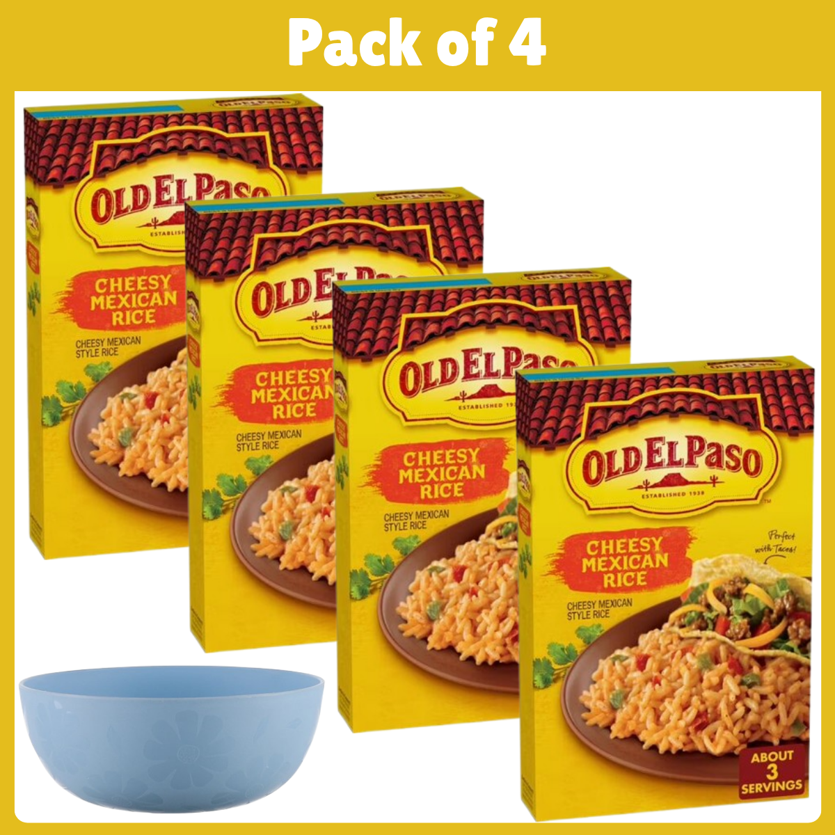 Old El Paso Cheesy Mexican Rice Mix, Side Dish, 7.6 oz-With Bowl by ...