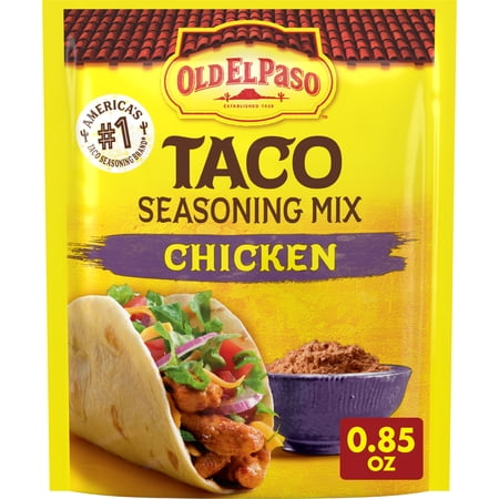 Old El Paso Chicken Taco Seasoning Mix, Meal Prep, Spices and Seasonings, 0.85 oz Packet