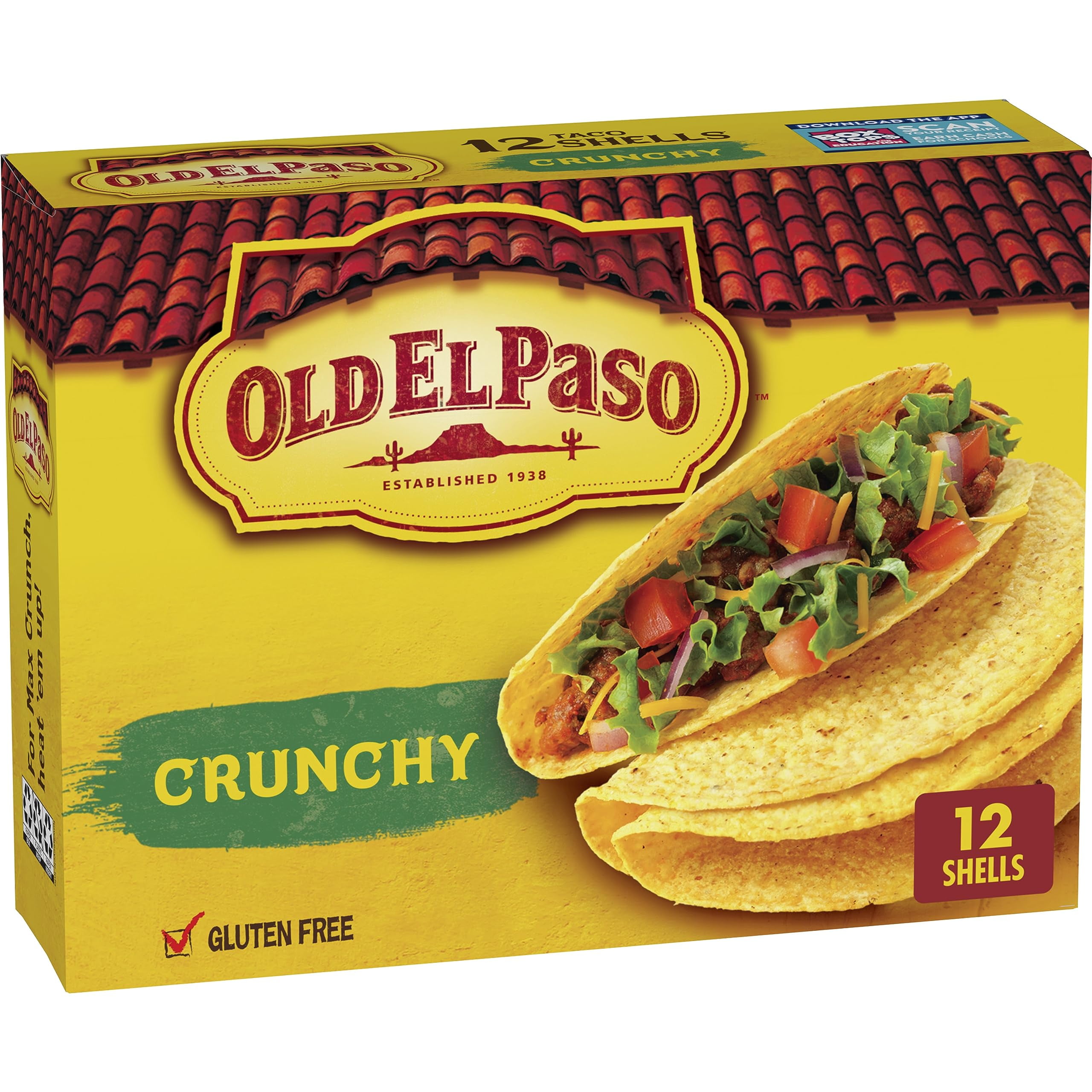 Old El Paso Crunchy Taco Shells, Gluten-Free, 12 Ct., 4.6 Oz. Packaging May Vary - Pack of 2