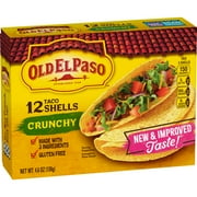 Old El Paso Crunchy Taco Shells, Gluten Free, Meal Prep, 12 Count, 4.6 oz