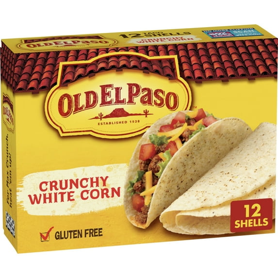Old El Paso Crunchy White Corn Taco Shells, Gluten Free, 12 Ct., 4.6 oz.
