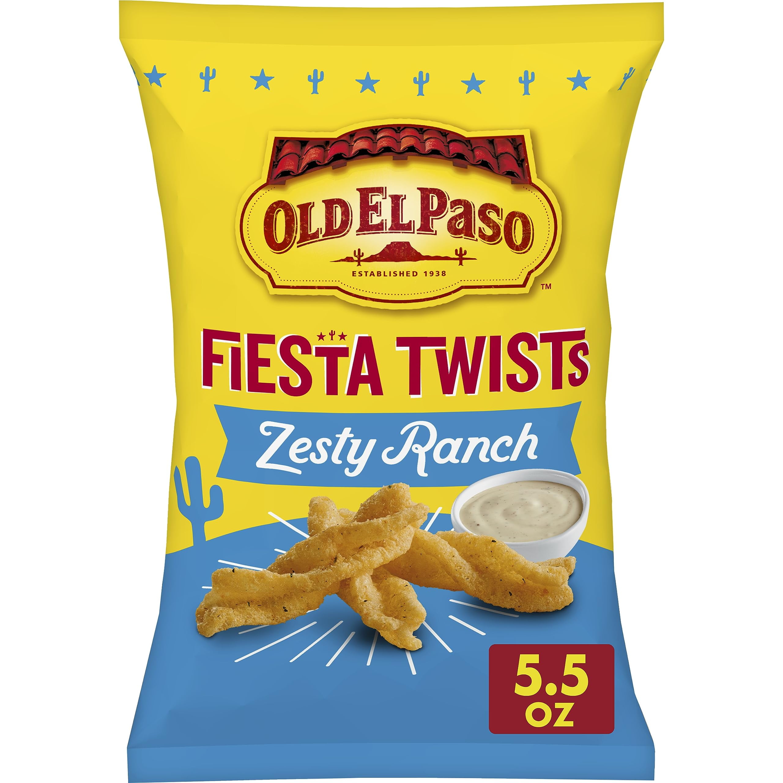 Old El Paso Fiesta Twists, Zesty Ranch, Crispy Corn Snacks, 5.5 oz