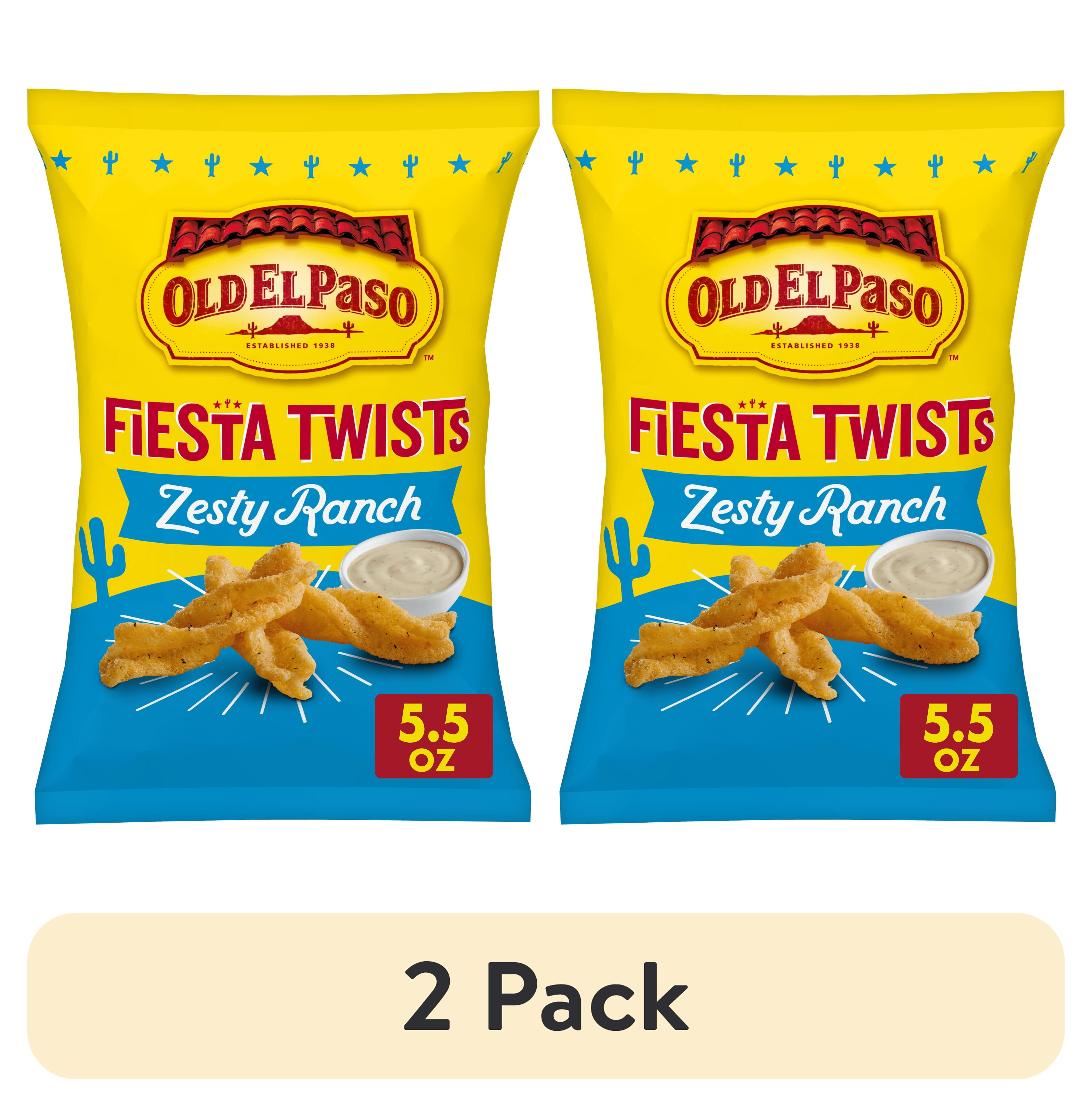 (2 pack) Old El Paso Fiesta Twists, Zesty Ranch, Crispy Corn Snacks, 5. ...