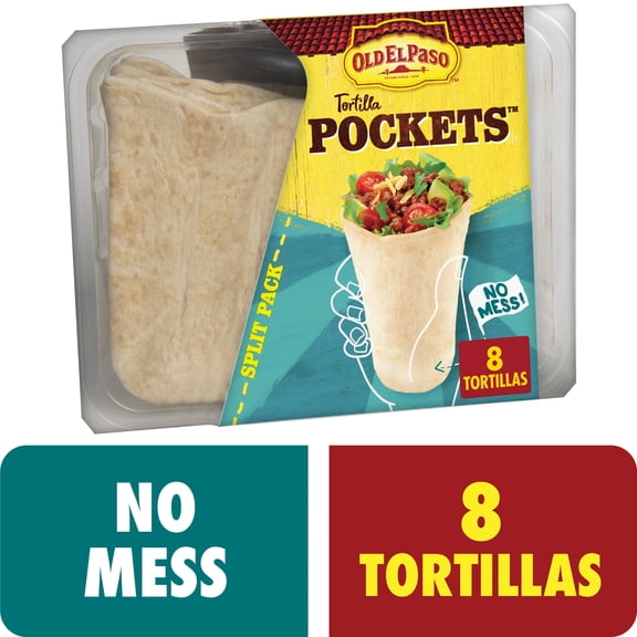 Old El Paso Flour Tortilla Pockets, Meal Prep, 8 Ct, 8.4 oz