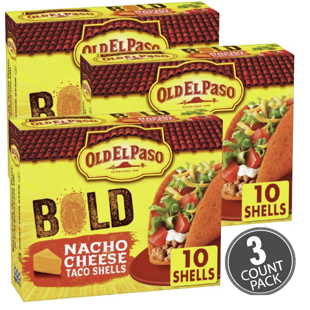 Old El Paso Gluten Free Bold Nacho Cheese Taco Shells 5.4oz PACK OF 2