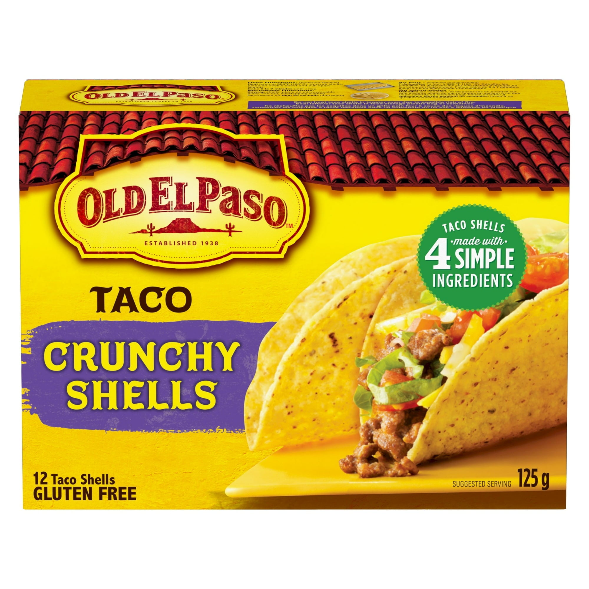 Walmart Taco Shells Old El Paso Taco Crunchy Shells 125g - Makes 12 Tacos - Walmart.com