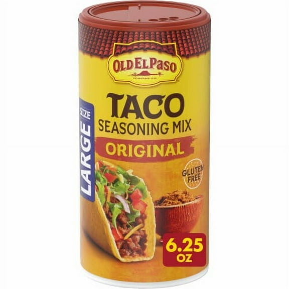 Pack of 2 Old El Paso Taco Seasoning, Original, Large Size, 6.25 oz.