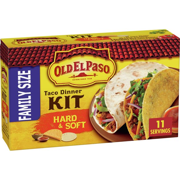 Old El Paso Hard & Soft Taco Dinner Kit, Family Size, 2 Kits, 21.2 oz