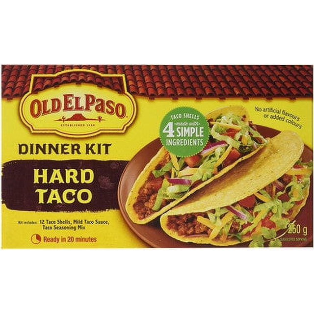 Old El Paso Hard Taco Dinner Kit, (12 shells), 250g/8.8 oz., {Imported