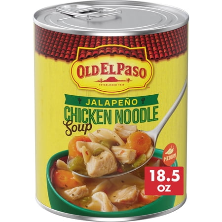 Old El Paso Jalapeno Chicken Noodle Soup, Ready to Serve Canned Soup, 18.5 oz