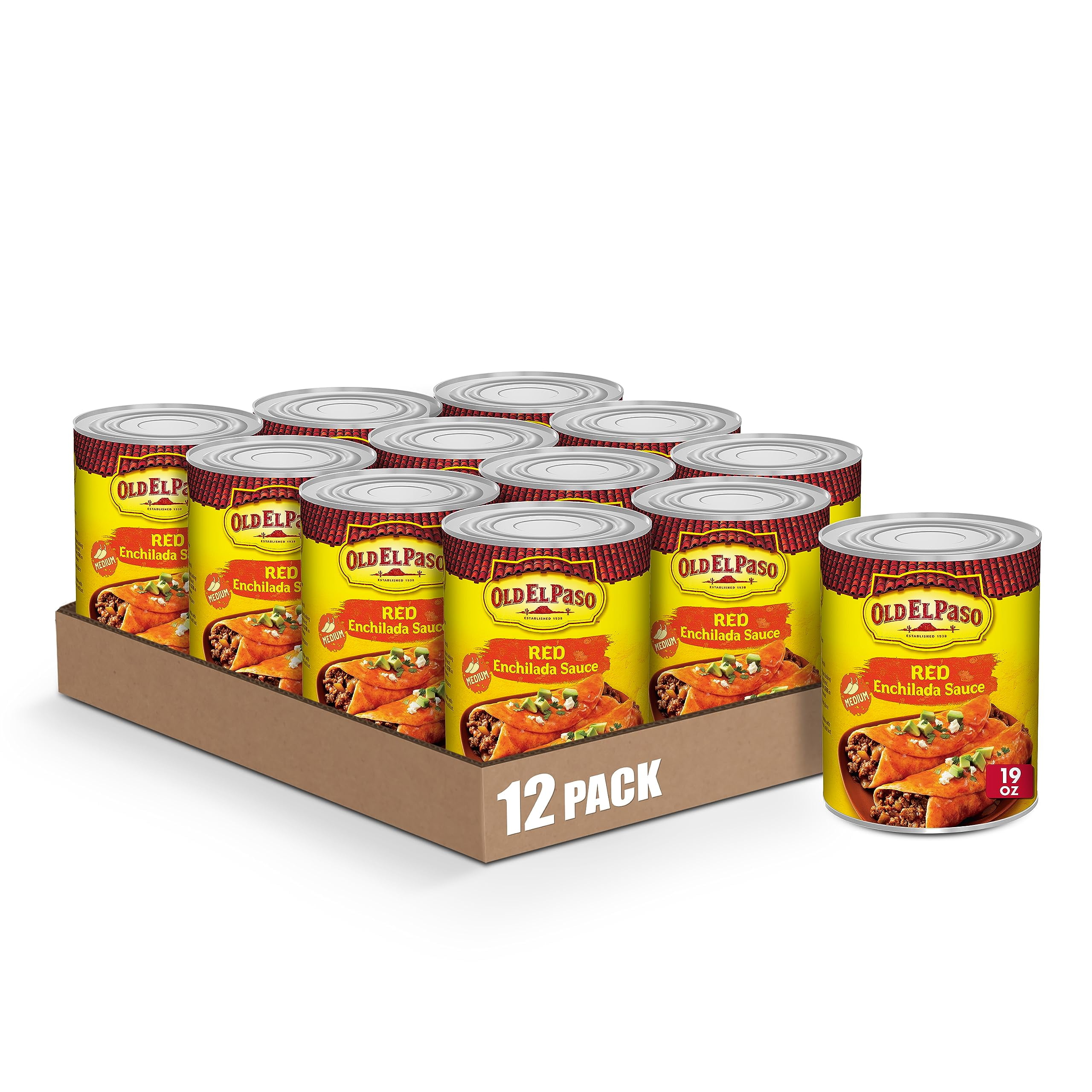 Old El Paso Medium SE33 Red Enchilada Sauce, 1 ct., 19 oz. (Pack of 12