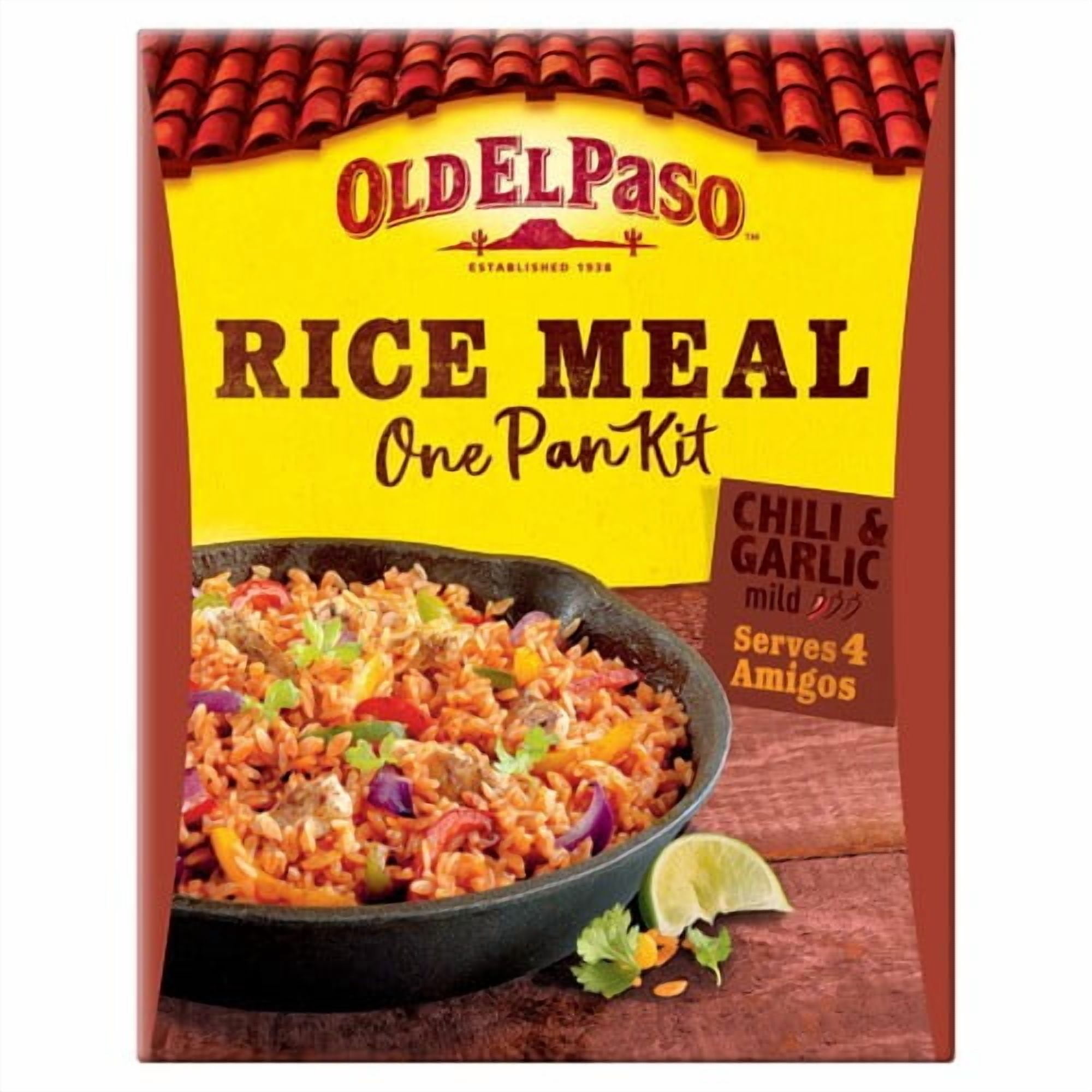 Old El Paso Mexican Chili & Garlic One Pan Rice Meal Kit 355g, British Import (Pack of 2)