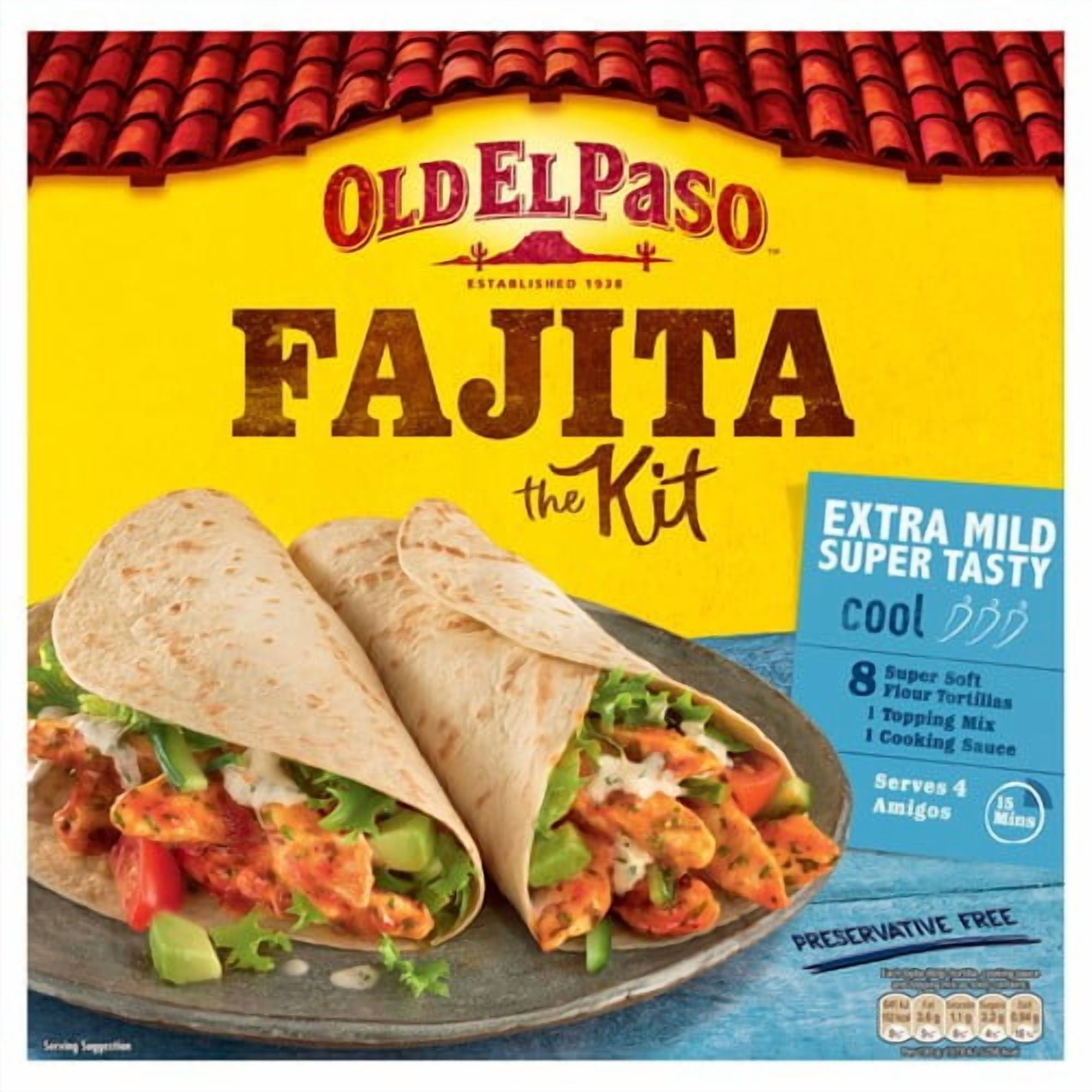 Old El Paso Mexican Extra Mild Super Tasty Fajita Kit 476g, British Import (Pack of 2)